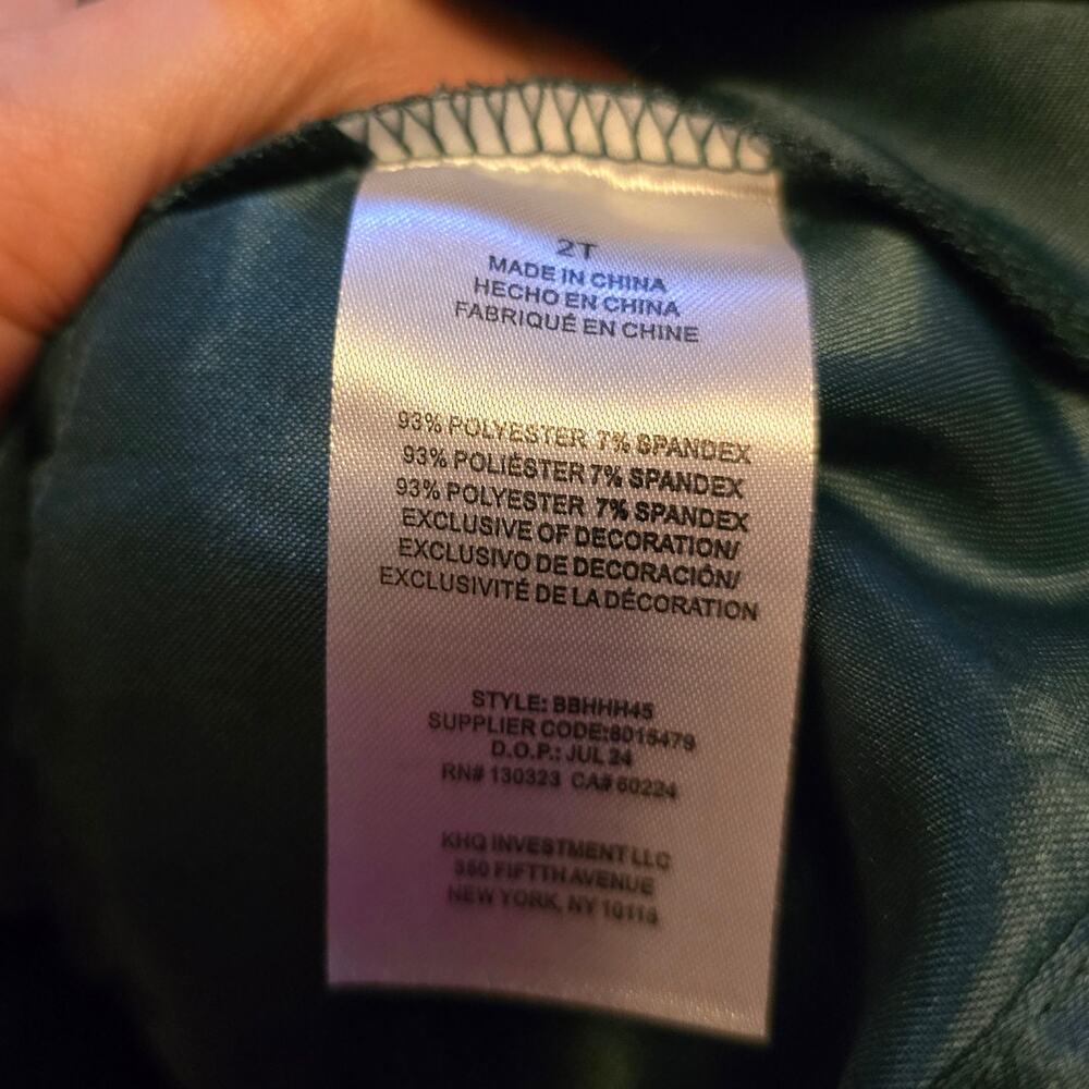 Blueberi Boulavard green velvet dress 2t - Picture 5 of 5